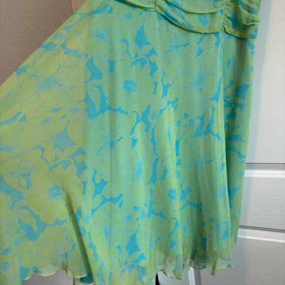 Jonathan Martin 100% Silk Midi Length Dress Green Sz 10 Y2K Whimsigoth Fairy - Picture 4 of 14